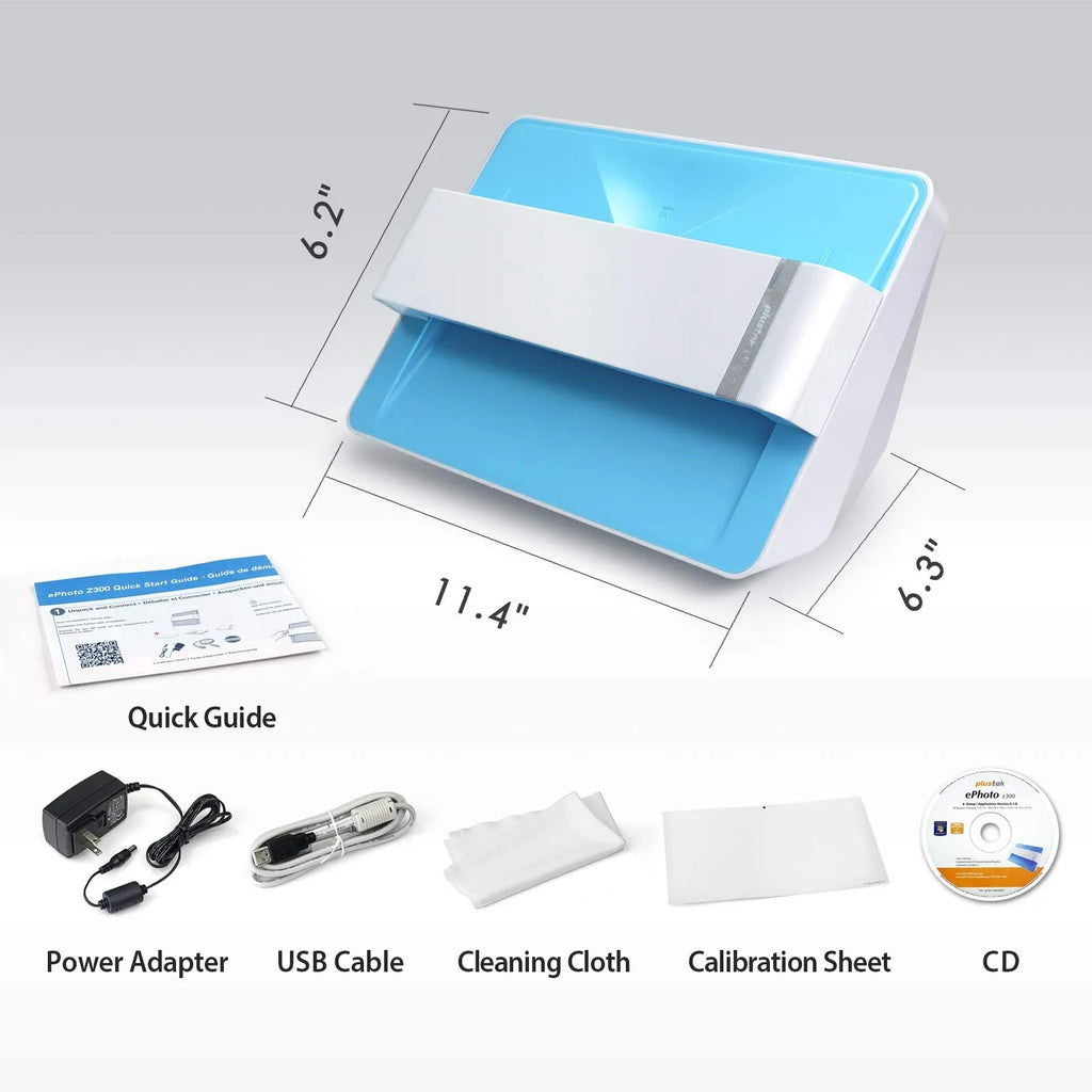 Plustek Photo Scanner, 4x6 Photo in 2sec, Auto Crop and Deskew CCD Sensor