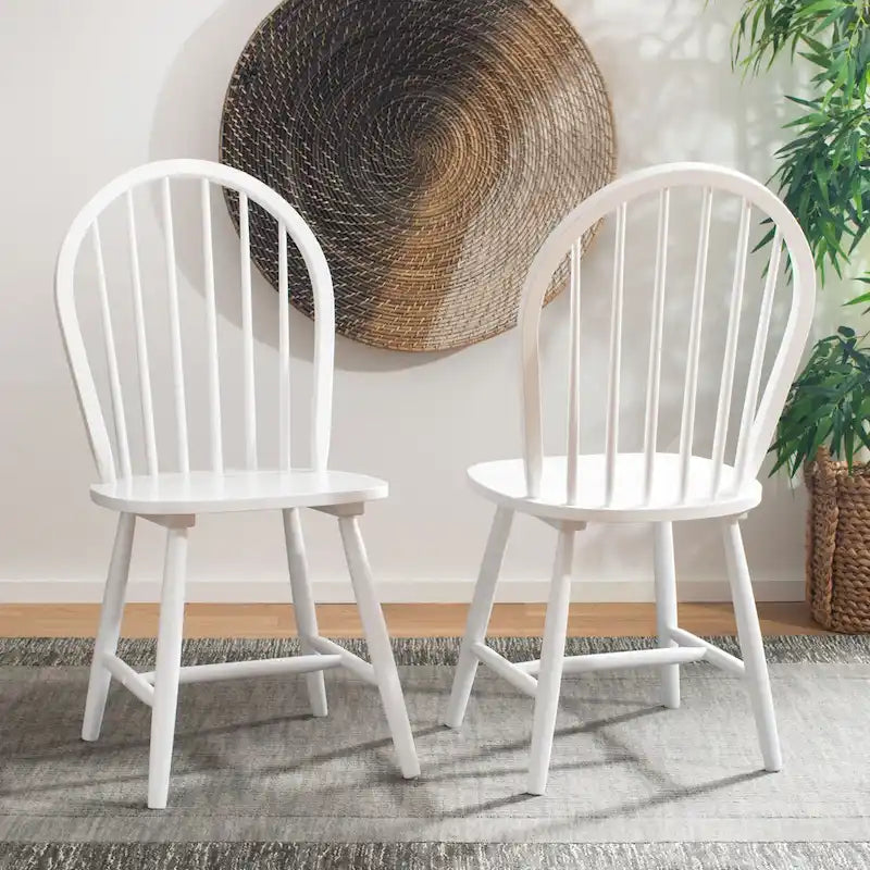 Set of 2 SAFAVIEH Delcie Oval Back Spindle Dining Chairs - Dimensions: 17.9" x 19.7" x 37"