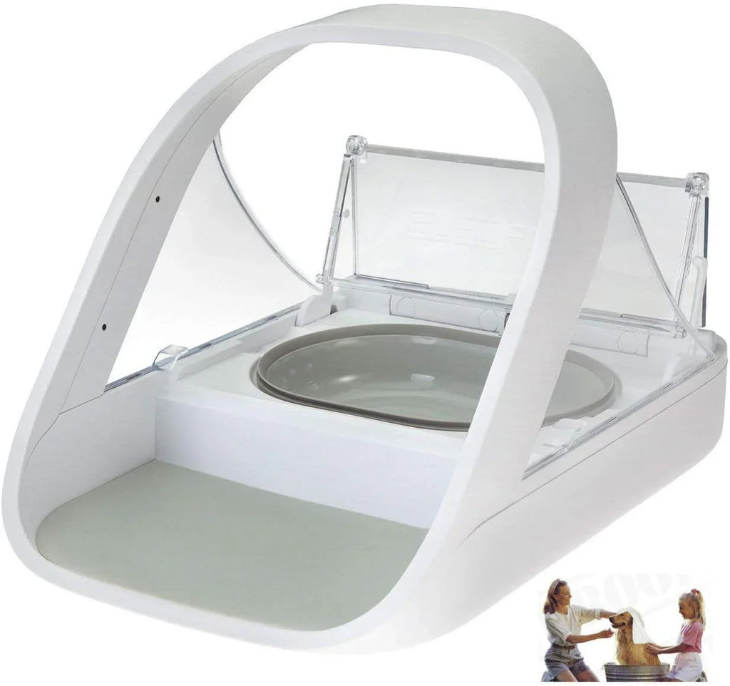 Automatic Pet Feeder -Microchip Pet Feeder - MPF001 - Suitable for Both Wet and Dry Food - Bonus eOutletDeals Pet Towel