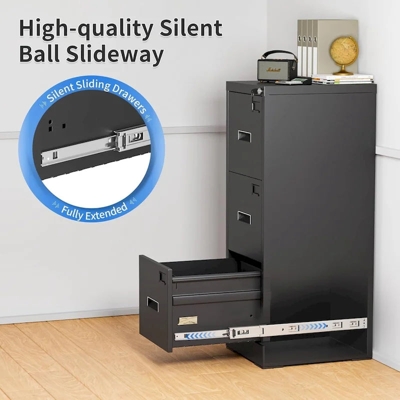 Metal Locking File Cabinet with 3 Drawers for Home Office