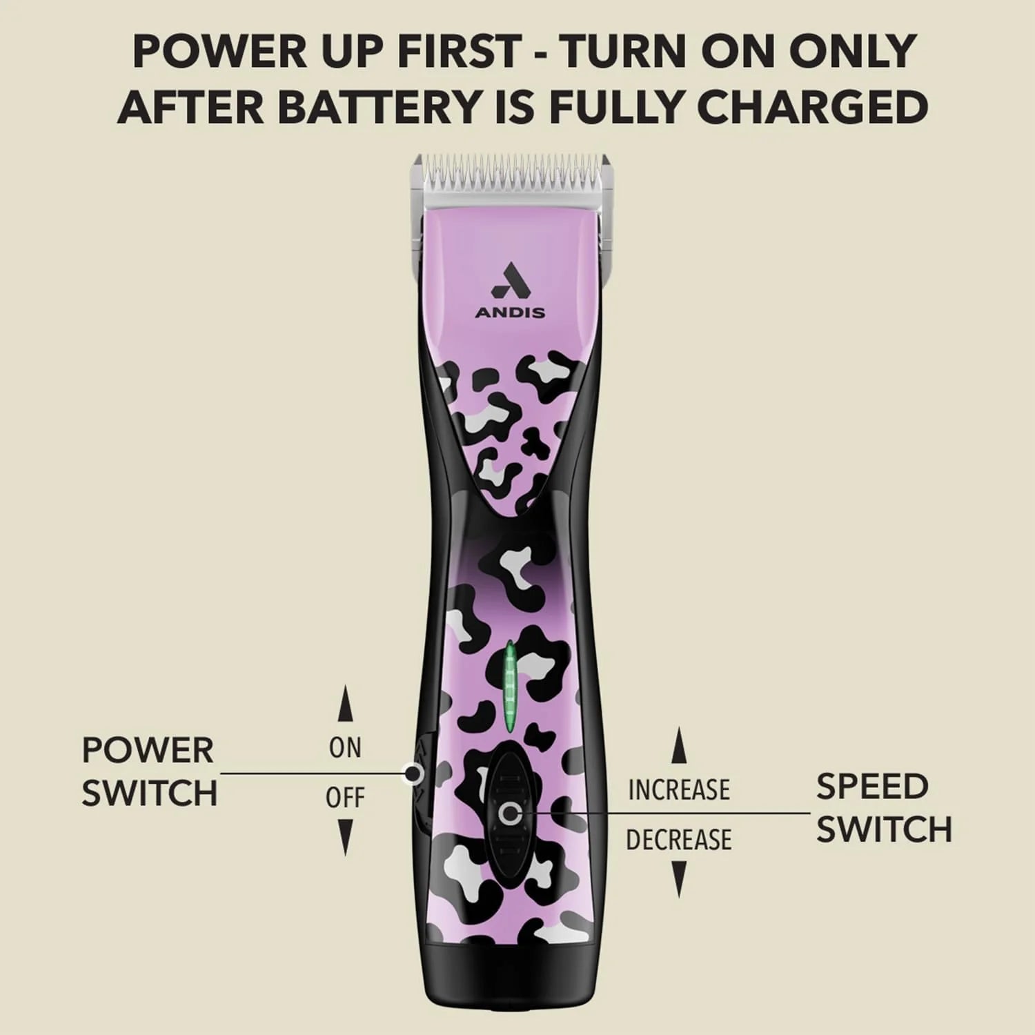 Andis Pulse Zr II 5-Speed Cordless Pet Clipper, Gabriel Feitosa Edition