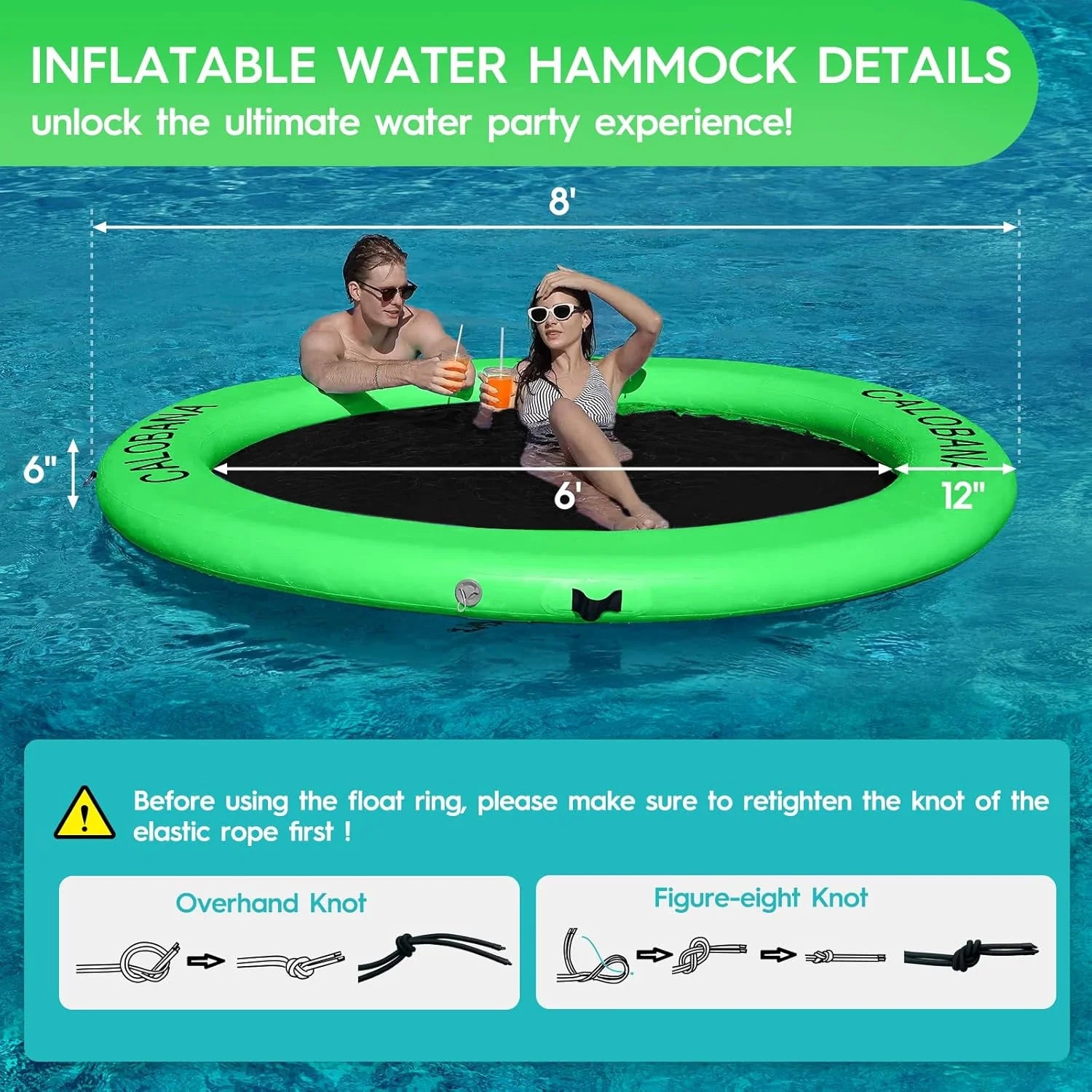 Round Floating Ring Hammock - Heavy Duty Inflatable Raft