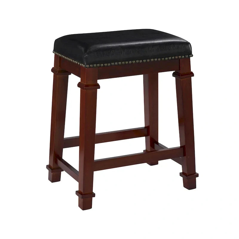 Linon Willamette 24.98-inch Backless Counter Stool in Faux Leather