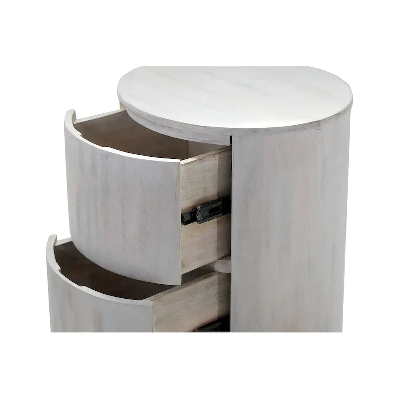 Kingston 18-Inch Round Nightstand with 2 Drawers by Carolina Living