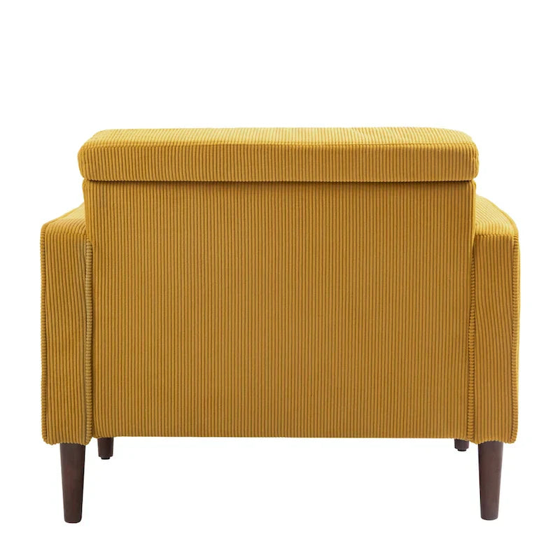 Set of 2 Modern Wide Armchairs in Corduroy - Accent Chairs