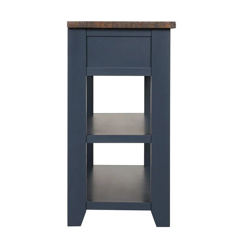 Wood Console Table with 3 Storage Drawers and 2 Shelves