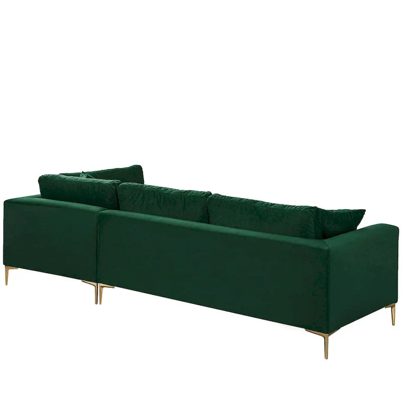 Mae Velvet Corner Sectional Sofa in Mid-Century Modern Style