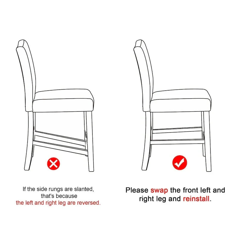 Set of 2 Counter Height Bar Stools with Back - 24-Inch Fabric Upholstered Design and Nailhead Trim