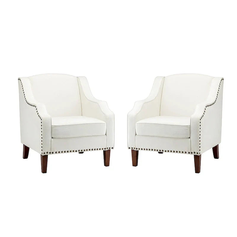 Set of 2 Lucretius Armchairs with Nailhead Trim by HULALA HOME