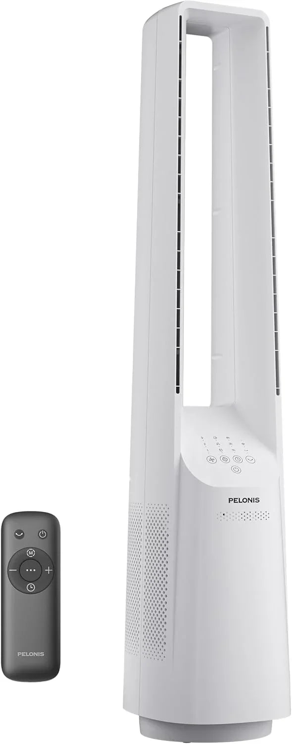 PELONIS 40" Smart Bladeless Fan for Bedrrom - Tower Fan, Alexa/Google/WiFi, DC Motor, 6 Speeds, 4 Modes, Remote, 7H Timer, 90掳 Oscillation, Safe for Home and Office