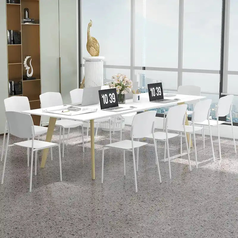 Set of 4 Stackable Dining Chairs with Ergonomic Backrest and Spacious Seat by Gymax