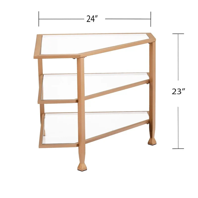 SEI Furniture Jensen Metal Corner TV Stand for Screens up to 33.25 inches