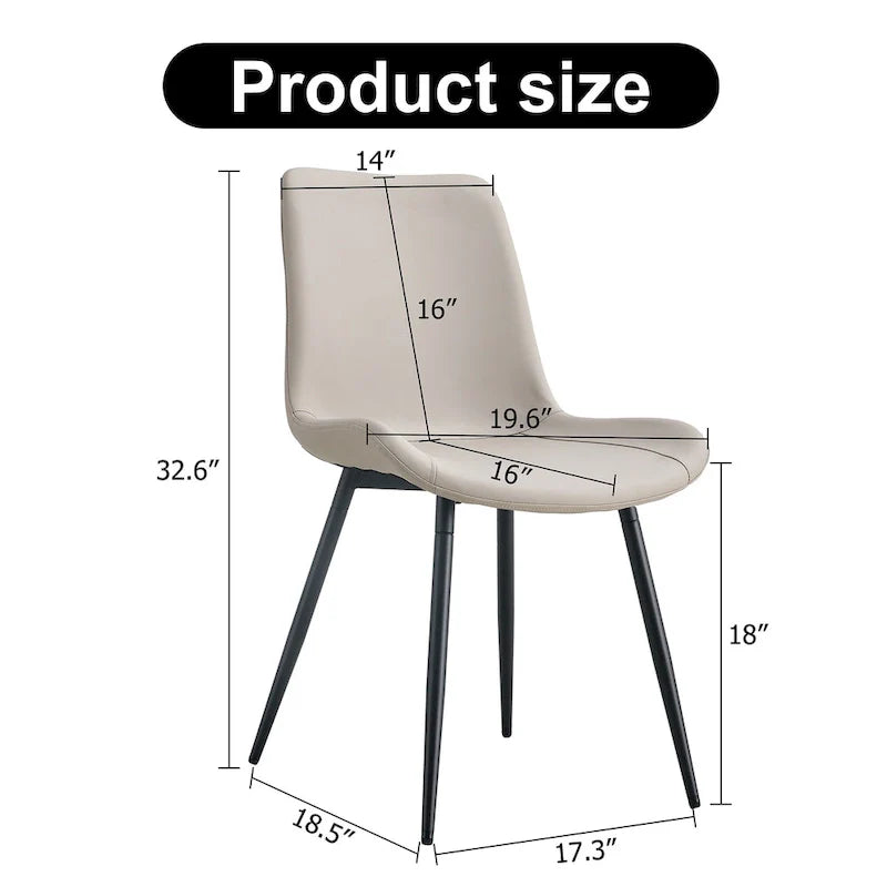 Set of 4 Modern Artificial Leather Dining Chairs for Kitchen