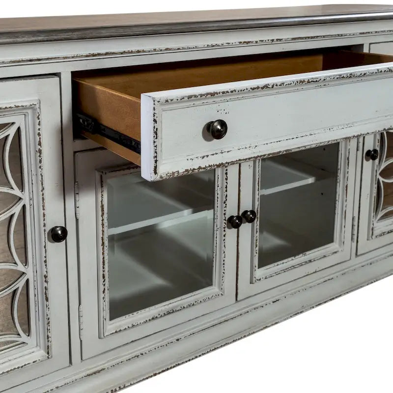 Magnolia Manor Mirrored TV Stand for Entertainment - Available in 2 Finishes