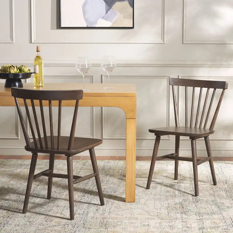 SAFAVIEH Signa Spindle Farmhouse Dining Chair Set (2 Chairs) - Dimensions: 20" W x 20" D x 33" H