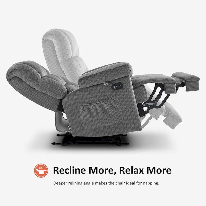 MCombo Heated Massage Electric Recliner Chair for Living Room - Fabric R6233