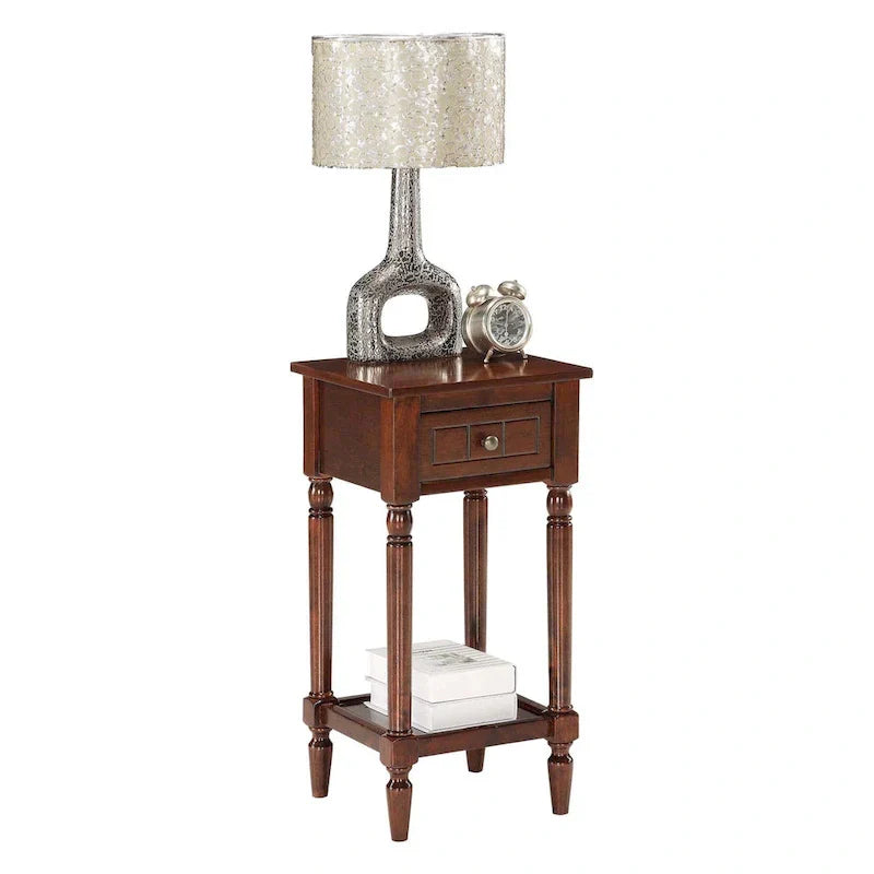 Khloe French Country Accent Table with Shelf and Drawer by Convenience Concepts