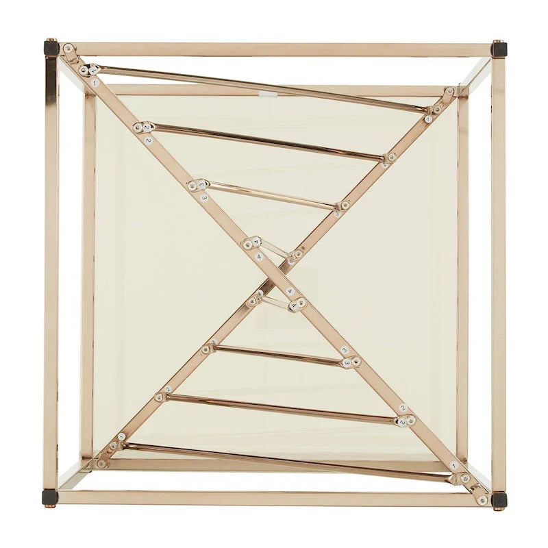 Hannah Square End Tables with Metal and Glass Top by iNSPIRE Q Bold