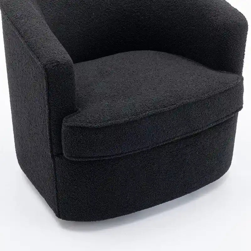 SEYNAR Contemporary Boucle Upholstered 360° Swivel Accent Chairs - Set of 2