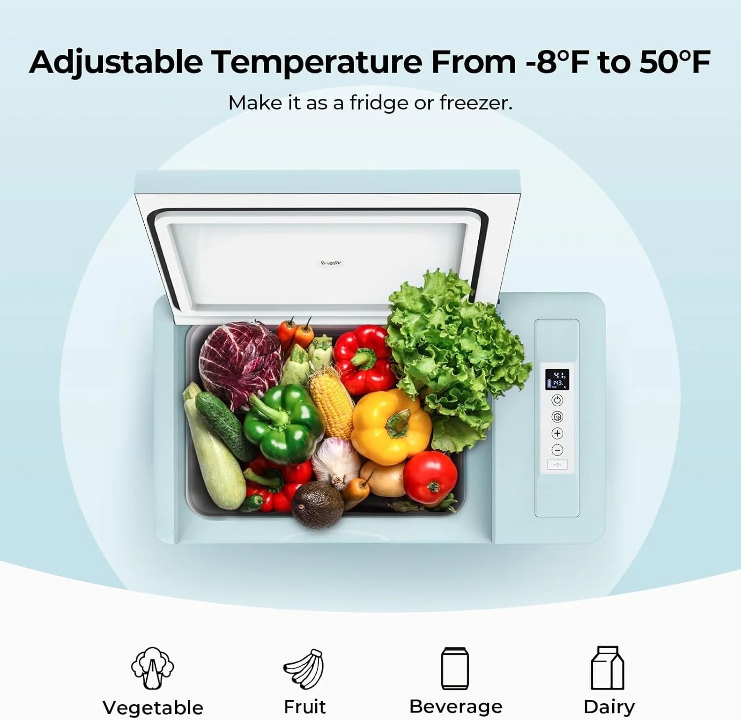 12 Volt Refrigerator 12V Car Fridge 23 Quart Portable Freezer Compressor Cooler 12/24V DC 110~240 Volt AC for Truck Van RV Camper SUV Travel Camping Road Trips Tailgating -7��~50��