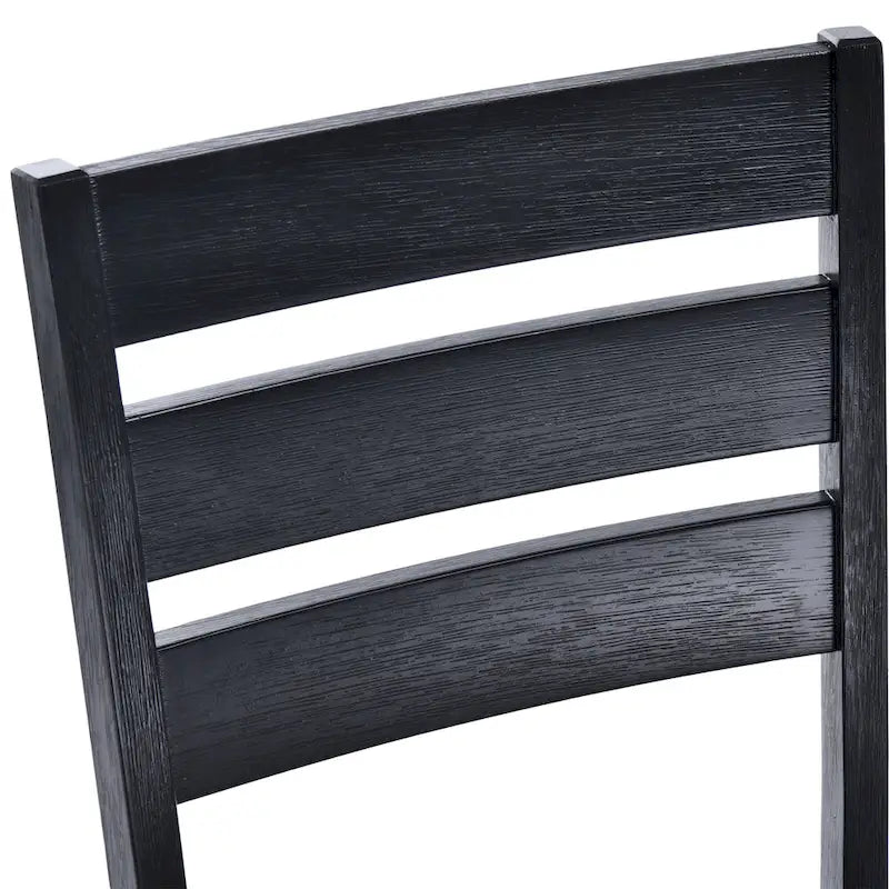 Set of 4 Slat Back Wooden Dining Chairs