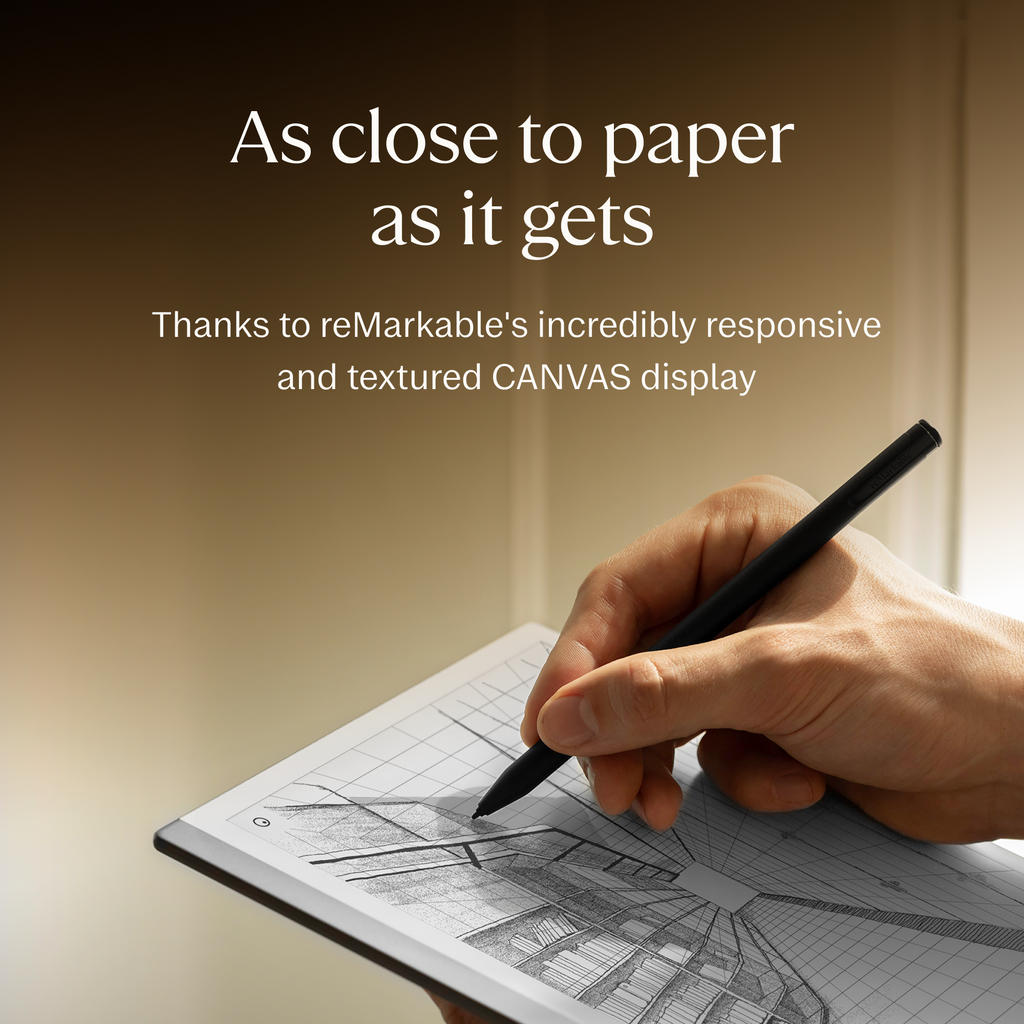 reMarkable 2 – 10.3” Paper Tablet with Marker Plus and Premium Leather Book Folio – Black