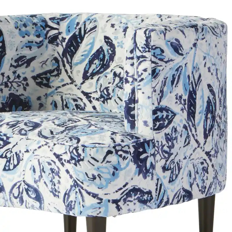 Roundhill Furniture Isla Chenille Oversized Barrel Accent Chair with Armrests for Living Room
