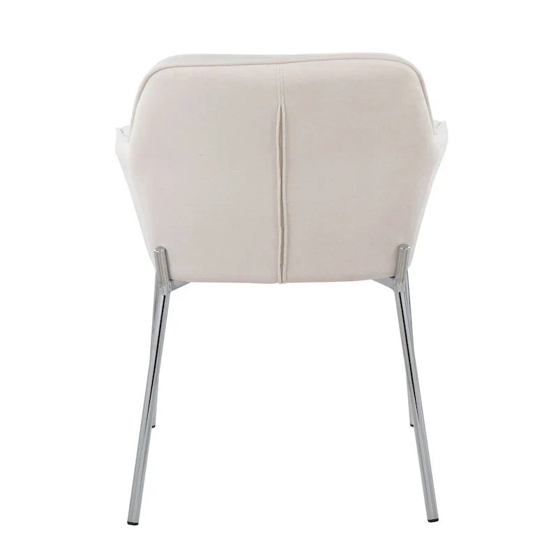Set of 2 Silver Orchid Galotti Chrome Upholstered Dining Chairs