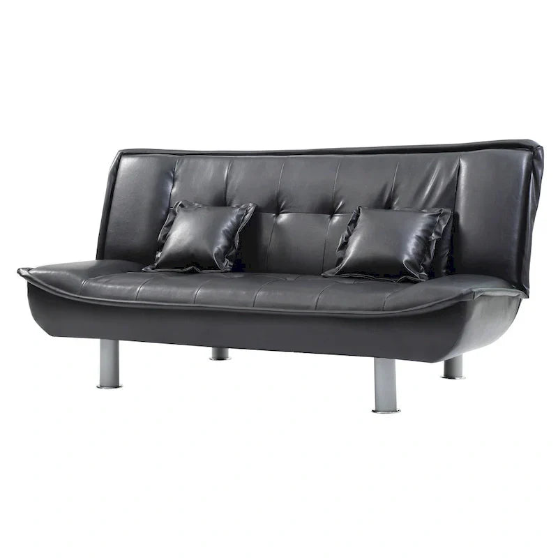 Lionel Faux Leather Convertible Sofa