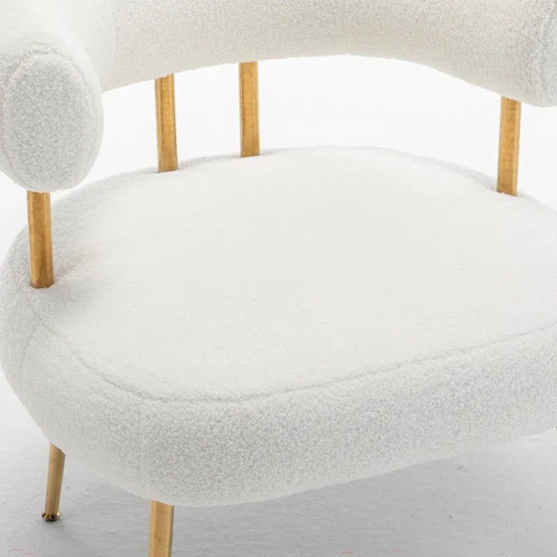 SEYNAR Contemporary Glam Upholstered Open-Back Accent Chair with Gold Legs
