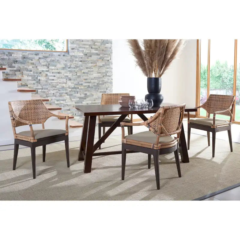SAFAVIEH Saveta Honey Armchair - Dimensions: 23" W x 22.5" D x 34" H