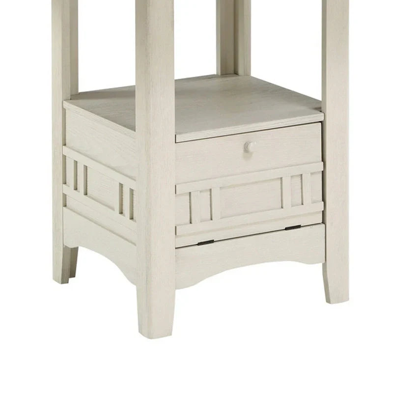 Glee Extendable Counter Height Table (42-60 Inches) in Antique White and Brown