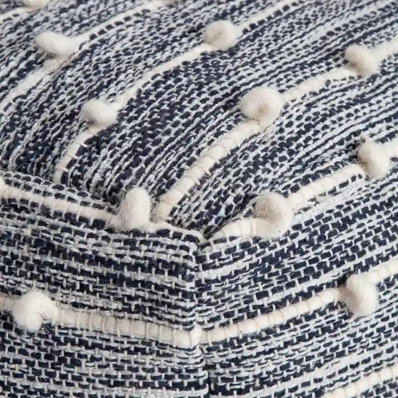 Handmade 22-Inch Square Pouf Ottoman by Jani Surin - Versatile Footrest for Living Room, Bedroom, Nursery, and Kids' Room