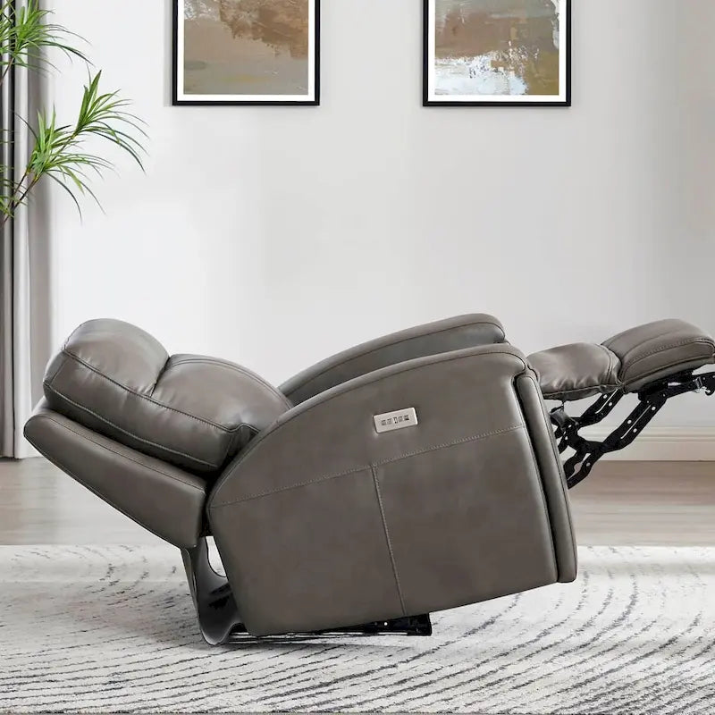 Hydeline Venice Zero Gravity Power Recliner with Adjustable Headrest and Cup Holder in Top Grain Leather