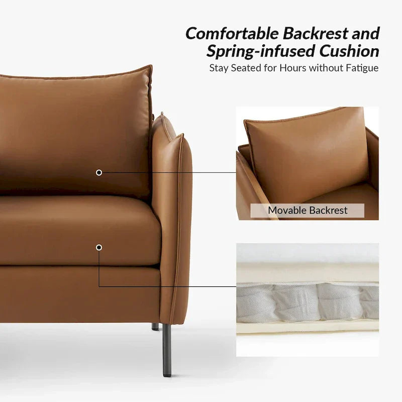 Set of 2 Christopher Modern Armchairs with Anti-Scratch Fabric and Black Metal Legs by HULALA HOME