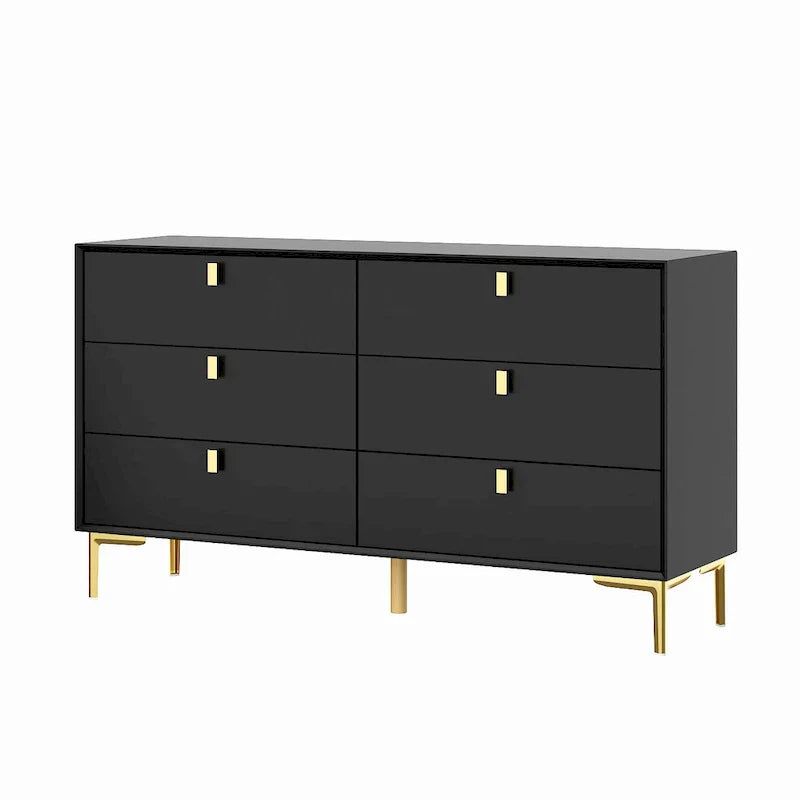 Mid-Century 6-Drawer Storage Dresser Chest Sideboard