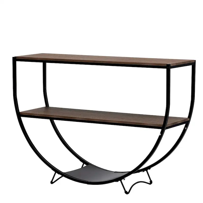 Merax Rustic Industrial Demilune Console Table
