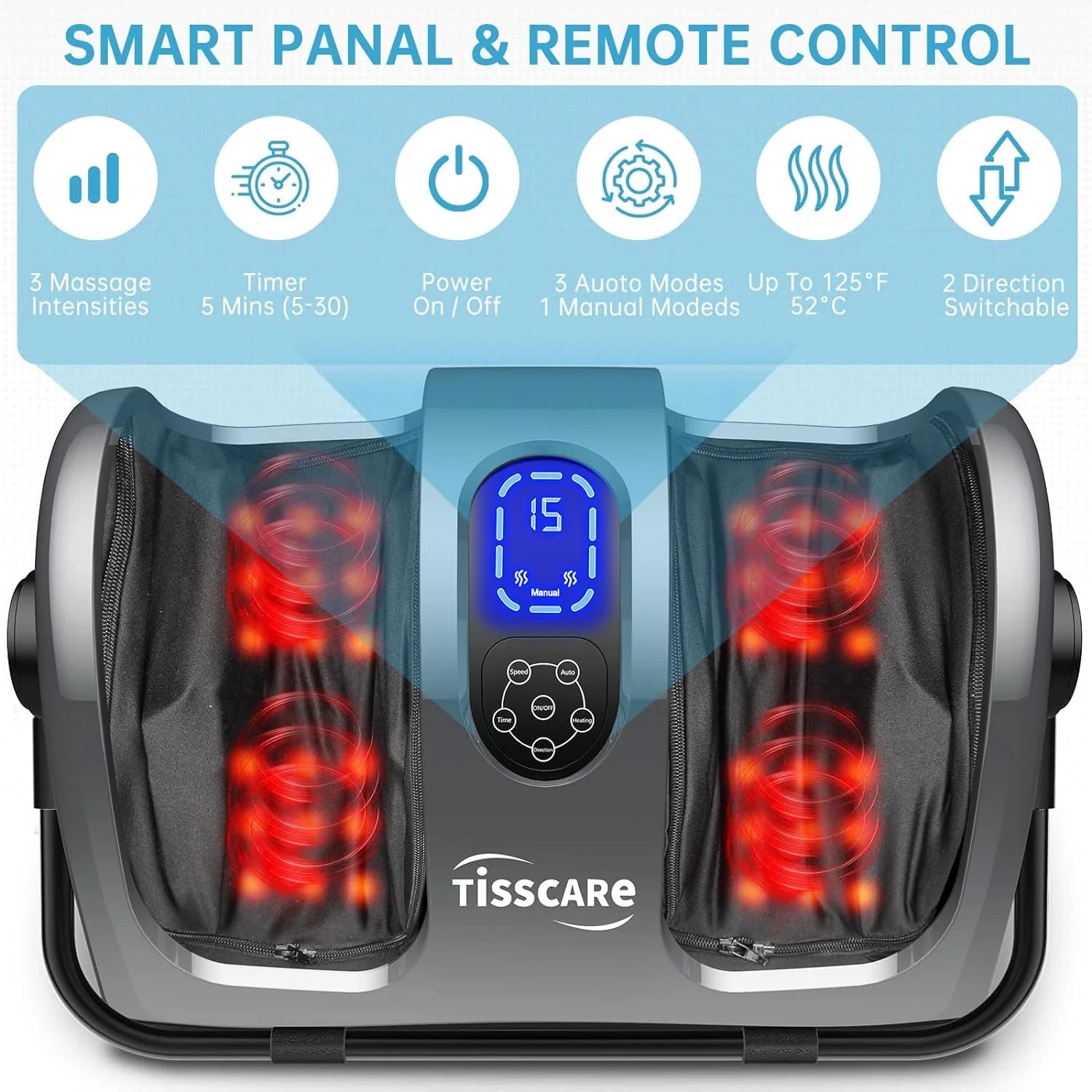 Shiatsu Foot Massager with Heat-Foot Massager Machine for Neuropathy, Plantar Fasciitis and Pain Relief-Massage Foot, Leg, Calf, Ankle with Deep Kneading Heat Therapy, Gift for Mother's Day