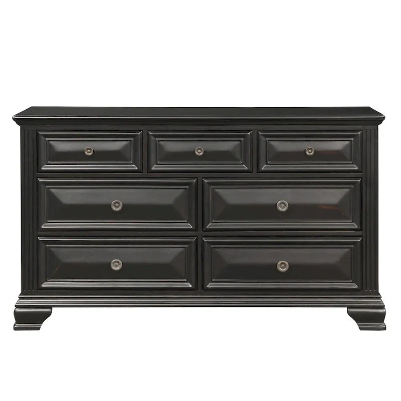 Roundhill Furniture Renova Vintage Black Wooden Bedroom Collection