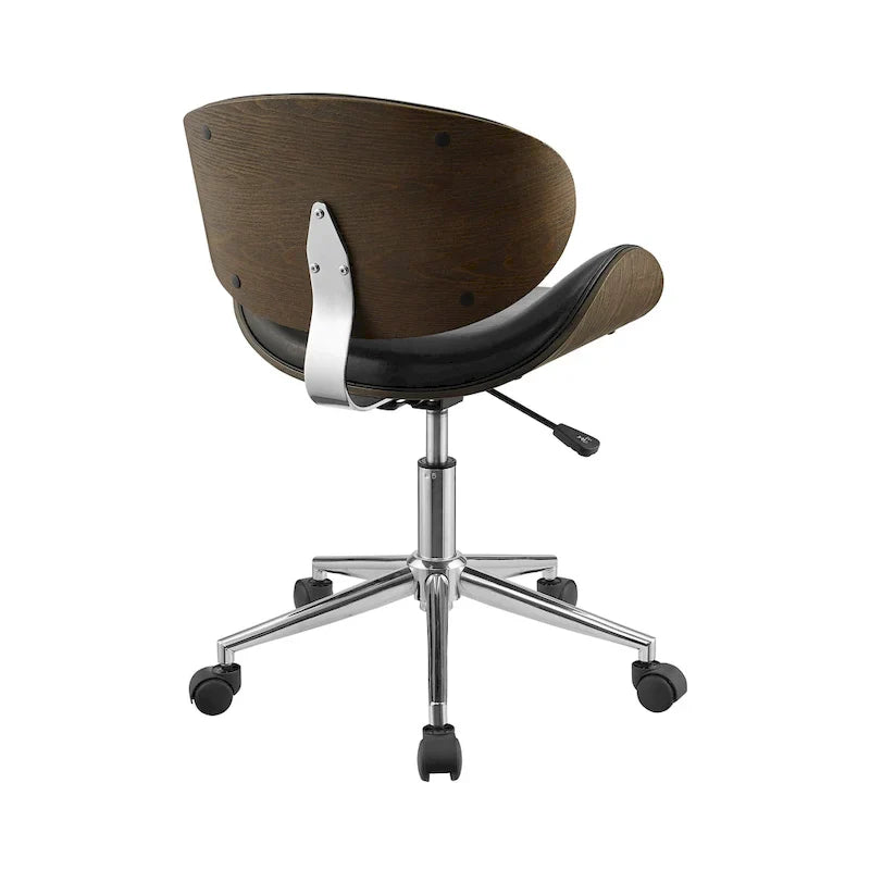 Mid-Century Modern Adjustable Office Chair with Swivel & Casters