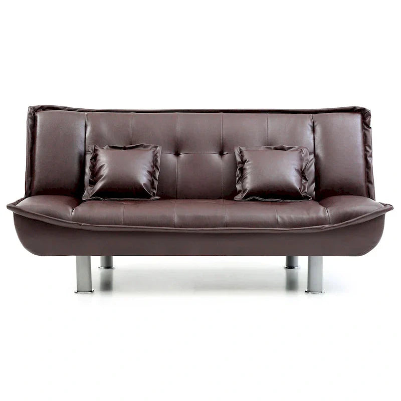 Lionel Faux Leather Convertible Sofa