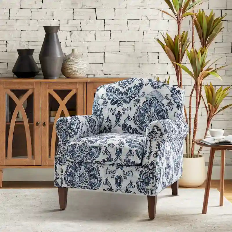 Giampiero Upholstered Wooden Armchair with Nailhead Accents by HULALA HOME