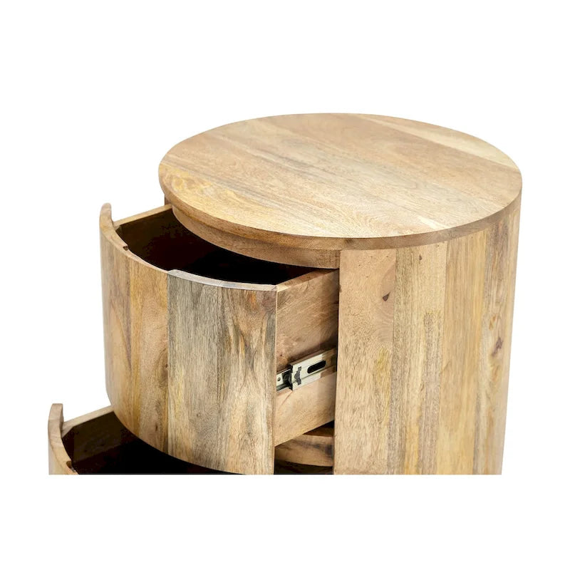 Kingston 18-Inch Round Nightstand with 2 Drawers by Carolina Living