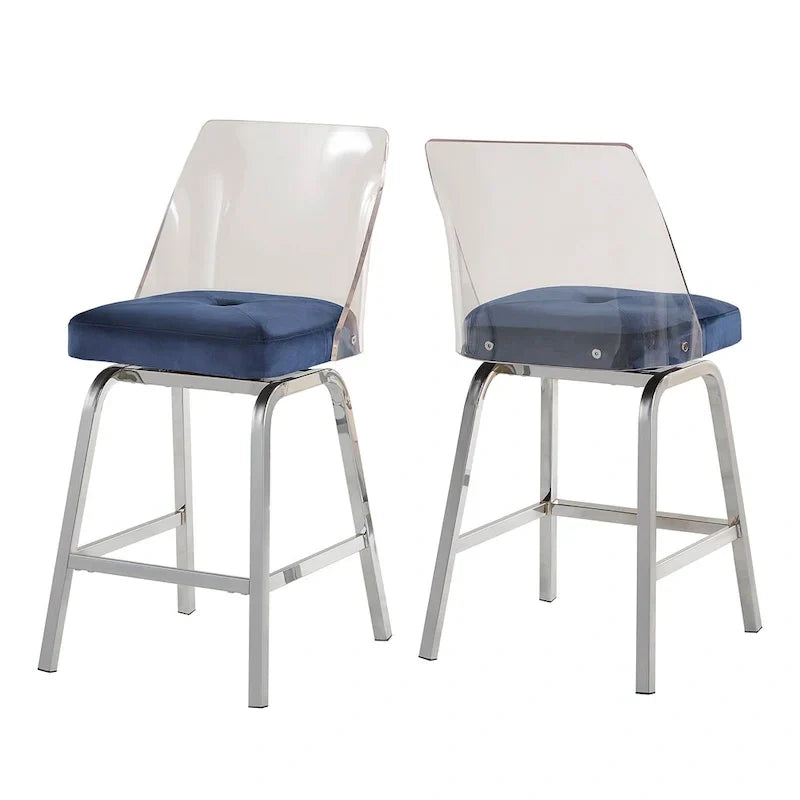iNSPIRE Q Bold Lennox Velvet Counter Height Stools - Set of 2