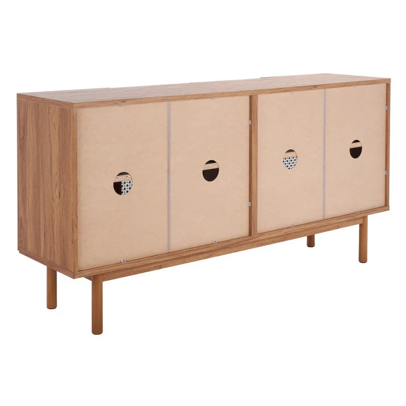 SAFAVIEH Micaela 63-Inch 4-Door Media TV Stand - Dimensions: 63.1" W x 16.3" D x 31.7" H