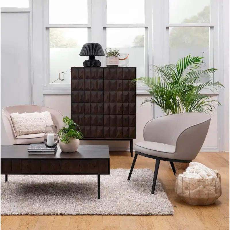 Rye Studio Contemporary 46-Inch Wide Espresso Oak Coffee Table with 2 Drawers - Dimensions: 28W x 46L x 16.5H