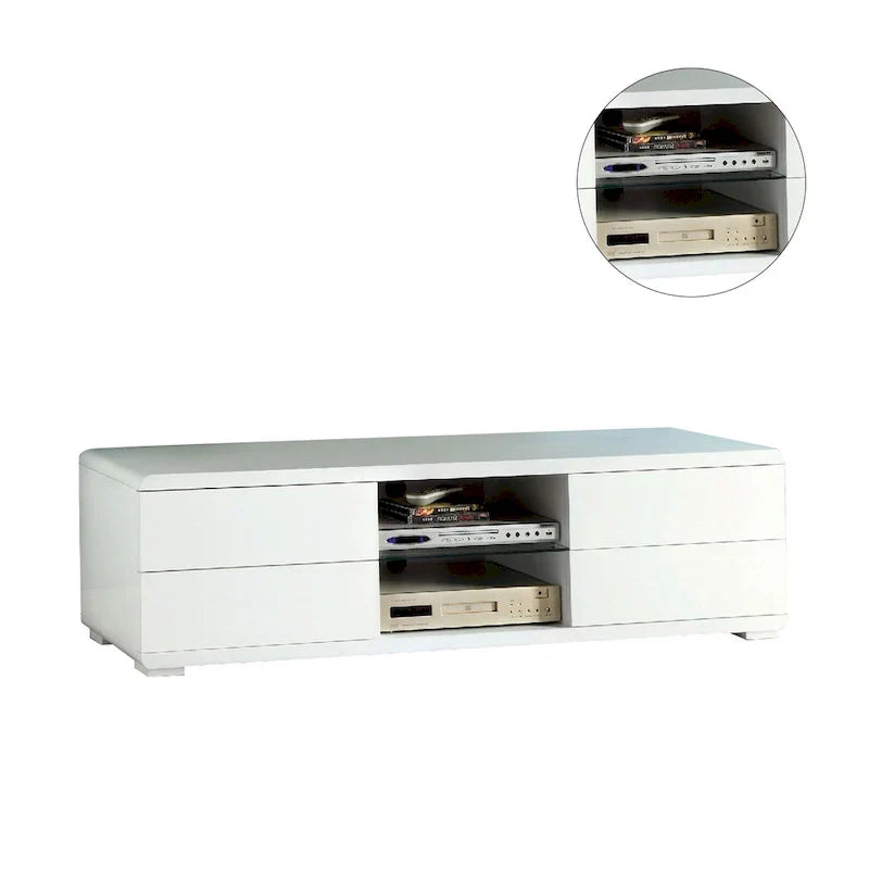 High Gloss Lacquer TV Stand with 4 Drawers