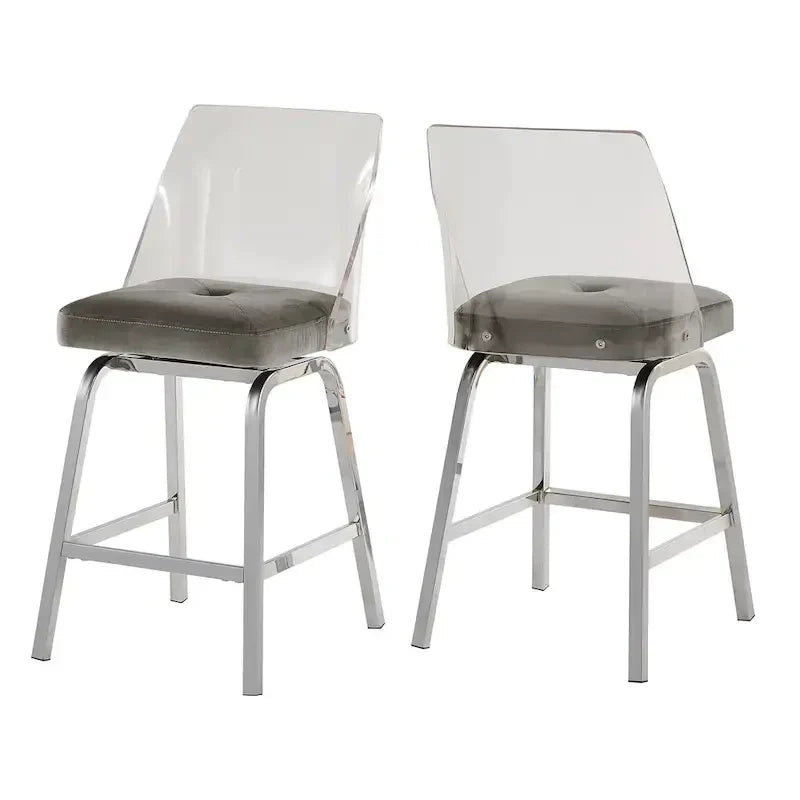 iNSPIRE Q Bold Lennox Velvet Counter Height Stools - Set of 2