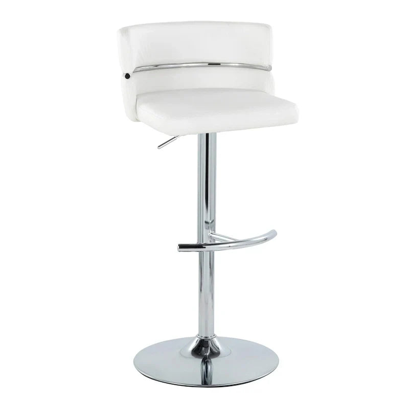 Set of 2 Silver Orchid Lena Adjustable Bar Stools with Rounded T Footrest
