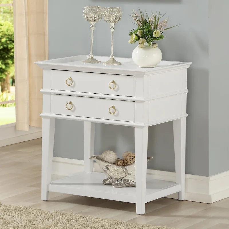 Greyson Living Collette Nightstand with 2-Drawer Tray Top